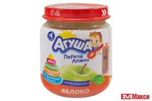 ПЮРЕ "АГУША" ФРУКТОВОЕ 100Г СТ/Б В АССОРТИМЕНТЕ (ВБД) (ДЕТСКОЕ ПИТАНИЕ)(яблоко)