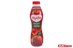 ЙОГУРТ ПИТЬЕВОЙ "ЧУДО" 1,9% 680Г (ВБД) (БЗМЖ) (клубника-земляника)