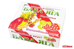 жевательная конфета "баба-яга" в ассортименте 10г (эврика)(клубника)