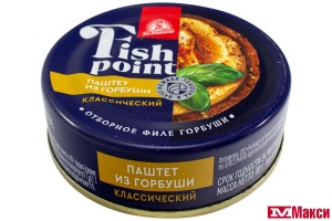 ПАШТЕТ "FISH POINT" ИЗ ФИЛЕ ГОРБУШИ КЛАССИЧЕСКИЙ 80Г Ж/Б (ЗА РОДИНУ)