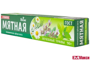 ПАСТА ЗУБНАЯ "МЯТНАЯ" ЛЕЧЕБНЫЕ ТРАВЫ 90Г (ВЕСНА)