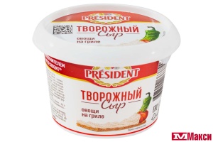 СЫР ТВОРОЖНЫЙ "ПРЕЗИДЕНТ" 54% 140Г (ЛАКТАЛИС) (БЗМЖ)(овощи на гриле)