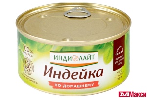 МЯСО ИНДЕЙКИ "ИНДЕЙКА ПО-ДОМАШНЕМУ" В ЖЕЛЕ 325Г Ж/Б (ИНДИЛАЙТ)