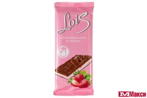 ПЛИТКА КОНДИТЕРСКАЯ "LOIS" С КЛУБНИЧНОЙ НУГОЙ 80Г (НЕВСКИЙ КОНДИТЕР)