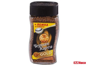 КОФЕ СУБЛИМИРОВАННЫЙ "ЧЕРНАЯ КАРТА" GOLD 190Г СТ/Б (ШТРАУС)
