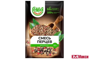 СПЕЦИИ "СЕМЬЯ ДОВОЛЬНА" СМЕСЬ ПЕРЦЕВ ДРОБЛЕНАЯ 10Г