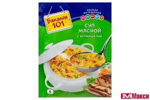 СУП "БАКАЛЕЯ 101" МЯСНОЙ С ВЕРМИШЕЛЬЮ 60Г (РУССКИЙ ПРОДУКТ)