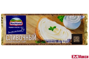 СЫР ПЛАВЛЕНЫЙ "ХОХЛАНД" СЛИВОЧНЫЙ 35% 100Г ФОЛЬГА (HOCHLAND) (БЗМЖ)
