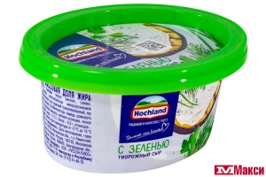 СЫР ТВОРОЖНЫЙ "ХОХЛАНД" С ЗЕЛЕНЬЮ 60% 140Г (HOCHLAND) (БЗМЖ)