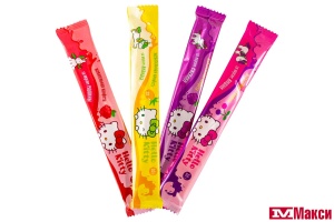 ЖЕВАТЕЛЬНАЯ КОНФЕТА "HELLO KITTY" СО ВКУСАМИ ВИШНИ,МАЛИНЫ,АНАНАСА,ЕЖЕВИКИ 20Г