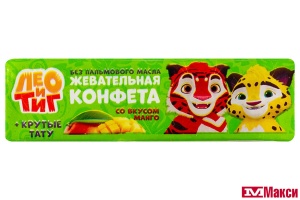 ЖЕВАТЕЛЬНАЯ КОНФЕТА "ЛЕО И ТИГ" СО ВКУСОМ МАНГО +ТАТУ 25Г