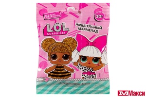 Ж/МАРМЕЛАД (LOL SURPRISE) СО ВКУСОМ КЛУБНИКИ, МАЛИНЫ, ВИШНИ 30Г