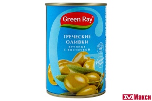 ОЛИВКИ "GREEN RAY" ГРЕЧЕСКИЕ ГИГАНТ С/К 425МЛ Ж/Б