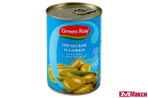 ОЛИВКИ "GREEN RAY" ГРЕЧЕСКИЕ ГИГАНТ С/К 425МЛ Ж/Б