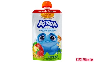 ПЮРЕ "АГУША" ФРУКТОВОЕ 160Г ДОЙ-ПАК (ВБД) (ДЕТСКОЕ ПИТАНИЕ)(яблоко, банан, клубника и земляника со злаками)