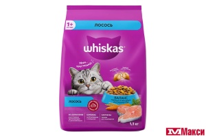 КОРМ ДЛЯ КОШЕК "ВИСКАС" ВКУСНЫЕ ПОДУШЕЧКИ 1,3КГ(д/взрослых кошек/аппетитный обед с лососем)