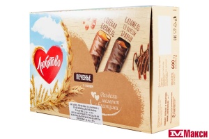 ПЕЧЕНЬЕ С СОЛЕНОЙ КАРАМЕЛЬЮ В ГЛАЗУРИ 50Г (ЛЮБЯТОВО)