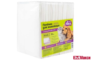 ПЕЛЕНКИ "JOYFUL PETS" Д/ДОМАШНИХ ЖИВОТНЫХ С СУПЕРАБСОРБЕНТОМ 60Х60СМ 30ШТ