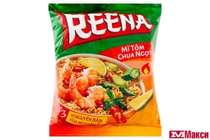 ЛАПША БЫСТРОГО ПРИГОТОВЛЕНИЯ "REENA" КИСЛО-СЛАДКАЯ КРЕВЕТКА 65Г