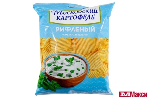 ЧИПСЫ (МОСКОВСКИЙ КАРТОФЕЛЬ) "МОСКОВСКИЙ КАРТОФЕЛЬ" РИФЛЕНЫЕ СО ВКУСОМ СМЕТАНЫ И ЗЕЛЕНИ 40Г