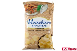 ЧИПСЫ (МОСКОВСКИЙ КАРТОФЕЛЬ) "МОСКОВСКИЙ КАРТОФЕЛЬ" ЛИСИЧКИ В СЛИВОЧНОМ СОУСЕ 60Г