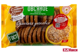 ПЕЧЕНЬЕ "ЗЛАКОВОЕ АССОРТИ" ОВСЯНОЕ ГОСТ 500Г (ХЛЕБНЫЙ СПАС)