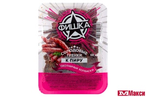 ГРЕНКИ "ФИШКА" К ПИРУ СО ВКУСОМ ОХОТНИЧЬИХ КОЛБАСОК 100Г ЛОТОК