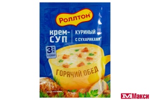 КРЕМ-СУП Б/П (РОЛЛТОН) "КУРИНЫЙ" С СУХАРИКАМИ 21Г