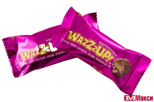 КОНФЕТЫ "WAZZZUP" ПЕЧЕНЬЕ С ИЗЮМОМ,КАРАМЕЛЬЮ,АРАХИСОМ И ВОЗДУШНЫМ РИСОМ (НЕВСКИЙ КОНДИТЕР)