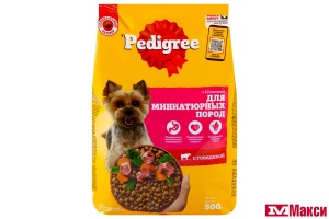 КОРМ "ПЕДИГРИ" ДЛЯ ВЗРОСЛЫХ СОБАК МИНИ ПОРОД ГОВЯДИНА 500Г