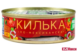 КИЛЬКА "TASTY TINS" ПО-МЕКСИКАНСКИ ОБЖАРЕННАЯ С ОВОЩАМИ В ТОМАТНОМ СОУСЕ 240Г