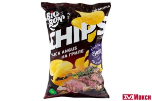 ЧИПСЫ "БИГ БОН" ЧЕРНЫЙ АНГУС НА ГРИЛЕ 75Г