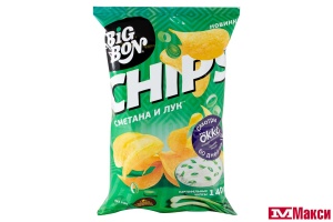 ЧИПСЫ "БИГ БОН" СМЕТАНА И ЛУК 140Г