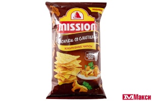 ЧИПСЫ КУКУРУЗНЫЕ "MISSION" СО ВКУСОМ ЛИСИЧЕК СО СМЕТАНОЙ 150Г