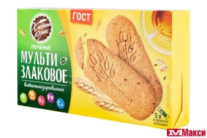 ПЕЧЕНЬЕ (ХЛЕБНЫЙ СПАС) "МУЛЬТИЗЛАКОВОЕ" ВИТАМИНИЗИРОВАННОЕ 200Г