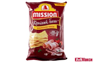 ЧИПСЫ КУКУРУЗНЫЕ "MISSION" СО ВКУСОМ КОПЧЕНЫЙ БЕКОН 150Г