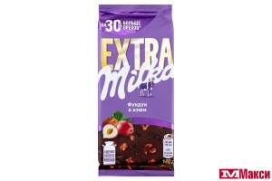 ШОКОЛАД "МИЛКА" EXTRA МОЛОЧНЫЙ С ФУНДУКОМ И ИЗЮМОМ 140Г (МОН' ДЭЛИС РУСЬ)