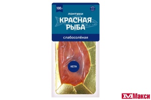 НАРЕЗКА КЕТА ЛОМТИКИ СЛАБОЙ СОЛИ 100Г В/У (СТМ)