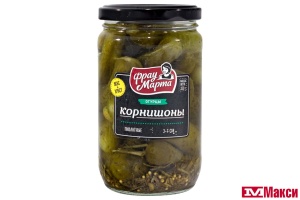 ОГУРЦЫ "ФРАУ МАРТА" КОРНИШОНЫ 350Г СТ/Б