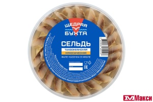 ПРЕСЕРВЫ (ЩЕДРАЯ БУХТА) СЕЛЬДЬ "КЛАССИЧЕСКАЯ" ФИЛЕ-КУСОЧКИ В МАСЛЕ С/С 380Г