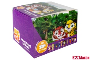 ШАРИКИ ХРУСТЯЩИЕ "ЛЕО И ТИГ" С КРЕМОМ И ИГРУШКОЙ В ПЛАСТИКОВОМ ЯЙЦЕ 20Г