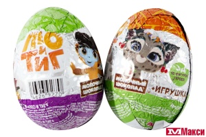 ЯЙЦО ШОКОЛАДНОЕ С ИГРУШКОЙ 20Г (ЛЕО И ТИГ)