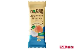 БАТОНЧИК ФРУКТОВЫЙ 33Г (ПРОПОЛЬЗУ)(курага-кокос)