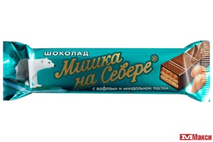 ШОКОЛАД "МИШКА НА СЕВЕРЕ" ЭКСТРАМОЛОЧНЫЙ С МИНДАЛЕМ 40Г (КРУПСКАЯ)