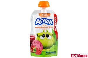 ПЮРЕ "АГУША" ФРУКТОВОЕ СО ЗЛАКАМИ 80Г ДОЙ-ПАК (ВБД) (ДЕТСКОЕ ПИТАНИЕ)(малиновое печенье)