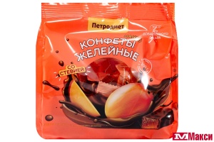 КОНФЕТЫ ЖЕЛЕЙНЫЕ НА ФРУКТОЗЕ СО СТЕВИЕЙ ВКУС МАНГО 200Г (ПЕТРОДИЕТ)
