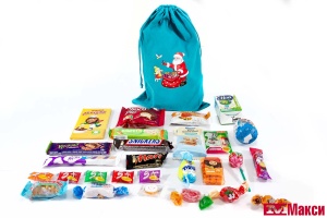 НОВОГОДНИЙ ПОДАРОК "РАЗДАЕМ ПОДАРКИ" МЕШОК 500Г (МАКСИ)