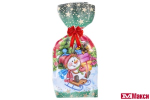 НОВОГОДНИЙ ПОДАРОК "НА САНОЧКАХ" ПАКЕТ 800Г (МАКСИ)