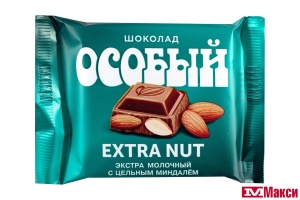 ШОКОЛАД "ОСОБЫЙ" КВАДРО ЭКСТРАМОЛОЧНЫЙ С ЦЕЛЬНЫМ МИНДАЛЕМ 80Г (КРУПСКАЯ)
