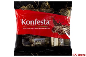 КОНФЕТЫ ГЛАЗИРОВАННЫЕ "KONFESTA" С ШОКОЛАДНО-ОРЕХОВОЙ НАЧИНКОЙ 180Г (КОНФЕСТА)